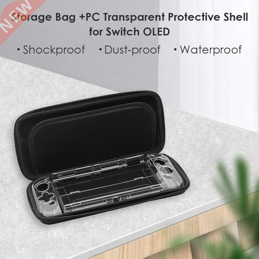 14 Card Slot Storage Carrying Bag+Clear Shell for NS OLED Ga
