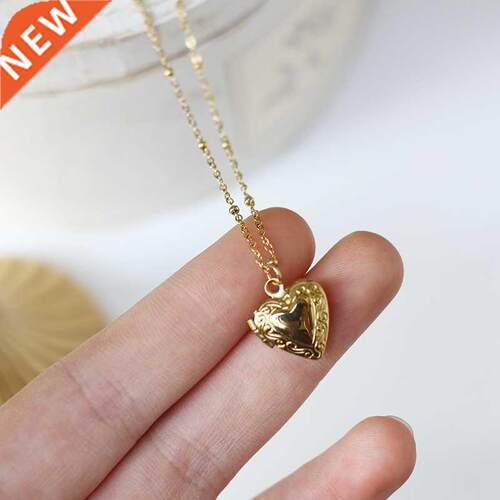 Titanium With 18K Gold Open Het Pendant Necklace Women St