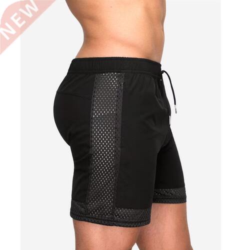 Bodybuilding Muscle New Summer Elastic Mesh Beach Fitness Tr