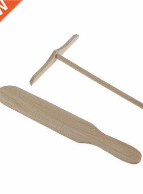 1PCS 2 Styles Wooden Pancake Spreader Crepe Tortilla Rake