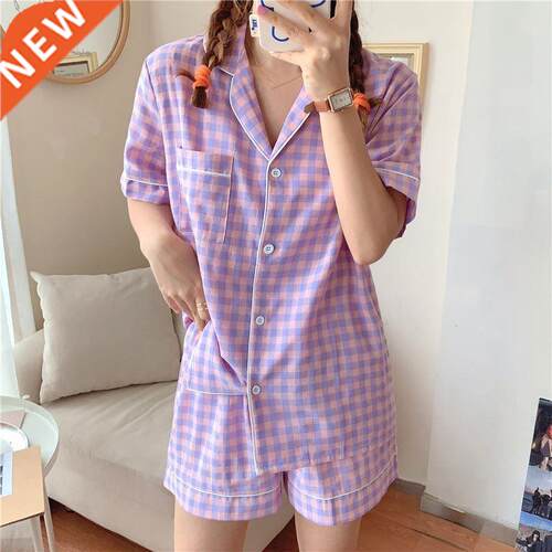 New 2022 Woen Short Sve Tops+Pants 2 Pieces Pajaas Set