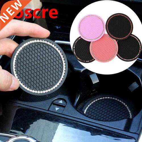 70MM Rhnestone Car Water Cup Bottle Holder Ant-slp Mat Un