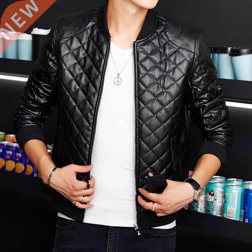 leather jacket men biker autumn and winter new casual fashio