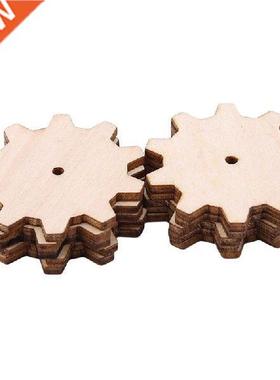 10pcs Creatve Unfnshed Wood Gear Puzzle Hand Drawn
