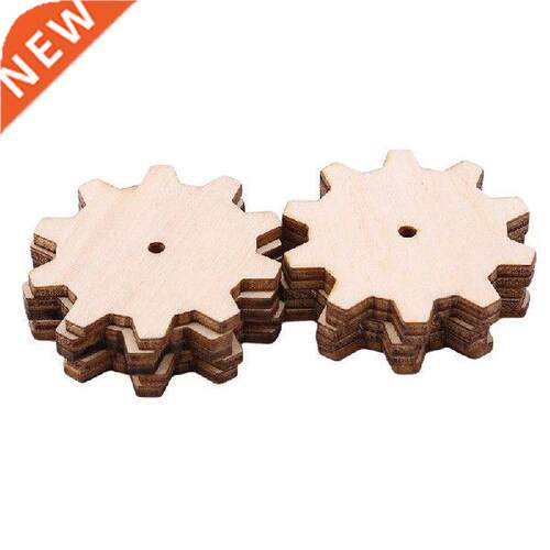 10pcs Creatve Unfnshed Wood Gear Puzzle Hand Drawn