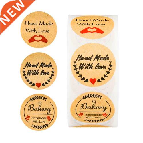 Handmade With Love Label Wedding Stickers 100-500pcs 1 Inch