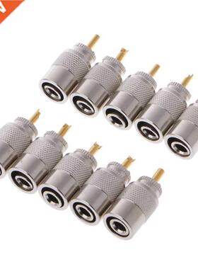 10 Pcs UHF PL-259 Male Solder RF Connector Plugs For RG8X Co