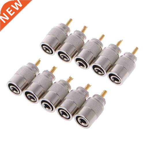 10 Pcs UHF PL-259 Male Solder RF Connector Plugs For RG8X Co