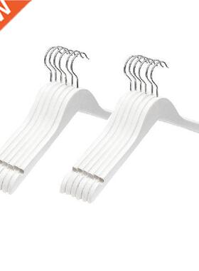 12Pcs Practical White Wooden Clothing Coat Hangers