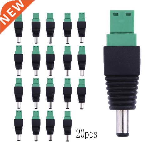 Electronics 20pcs DC Power Male L Shape Plug Jack Adapter Co