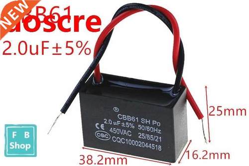 1pcs CBB61 2uF 450VAC starting capacitance AC Fan Capacitor