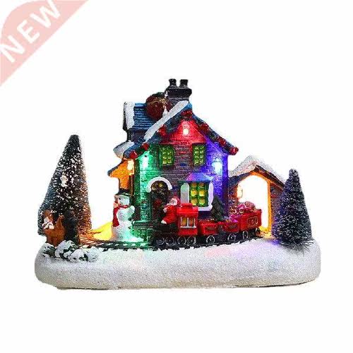 Snow Houses With Colorful Flashing LED Light Christmas