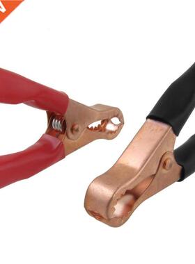 2 x 80 mm long alligator clip test clamp 30 black and red ca