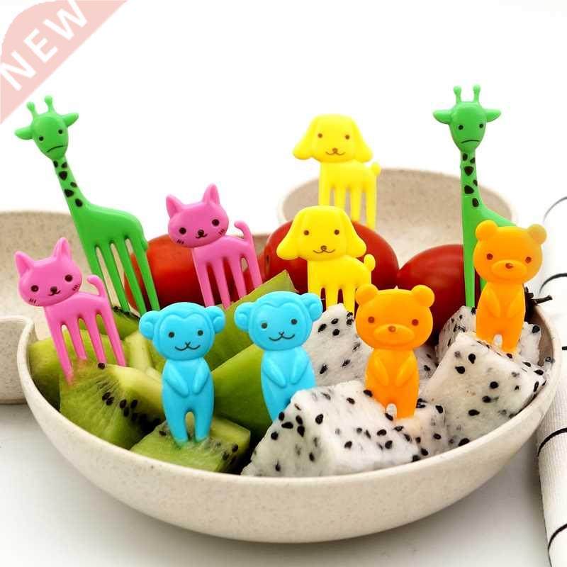 10pcs/set Kids Cute Fork Cutlery Baby Food Feeding Tableware