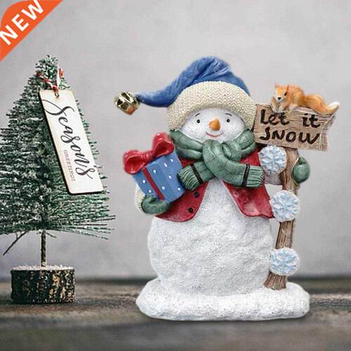 Resin Christmas Light Up Snowman Statue Figurines for