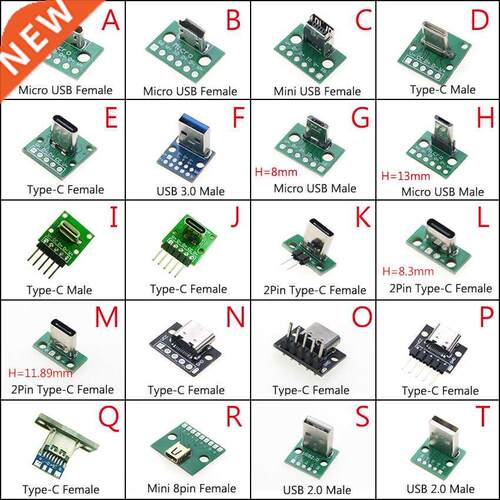 1PCS Data Charging Cable Jack Test Board with Pin Header 90