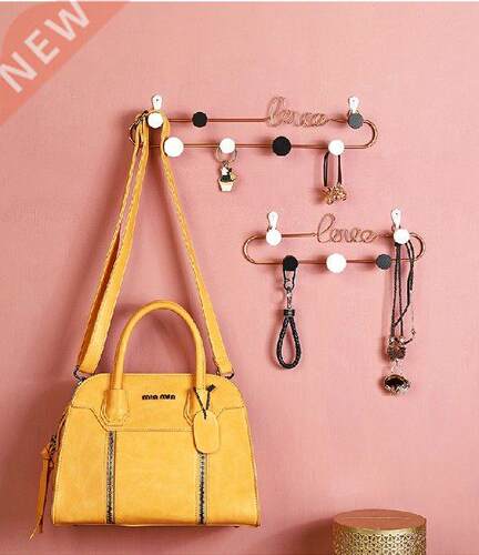 1PC Letter Metal Gold Hooks Coat Rack Wall Bag Handbag