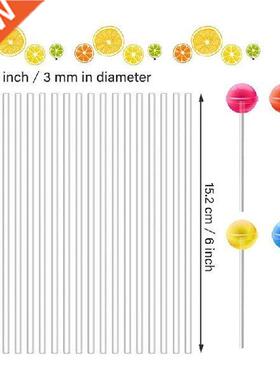 100Pcs/set Acrylic Lollipop Stick Clear Reusable Cake Pops