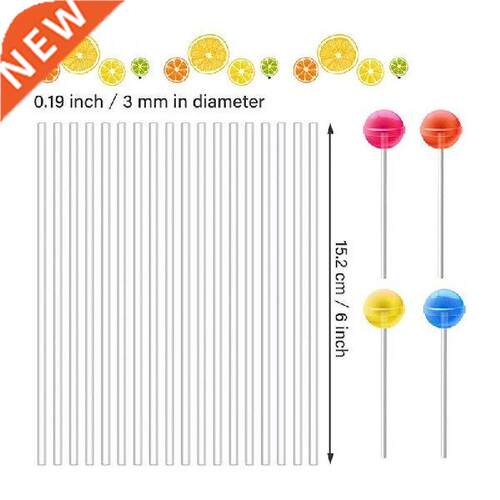 100Pcs/set Acrylic Lollipop Stick Clear Reusable Cake Pops