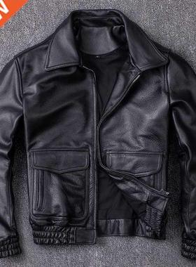 Free shppng.Men bomber A2 thcker cowhde coat,classc plu