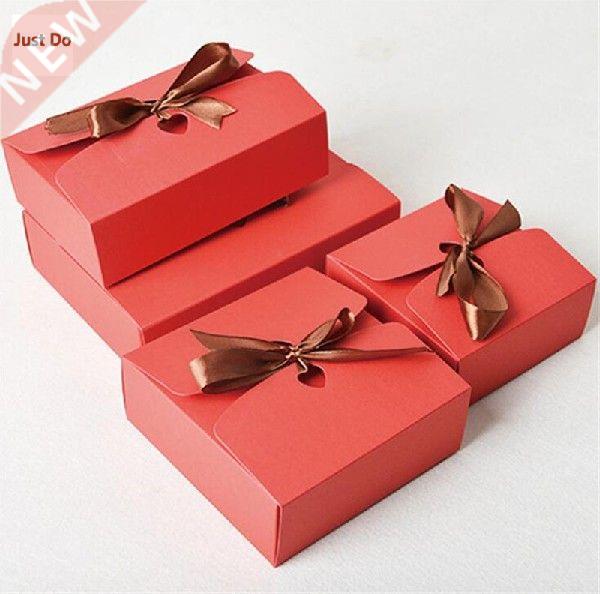 Red Paper Gift Box Black Square Packing Boxes Red black