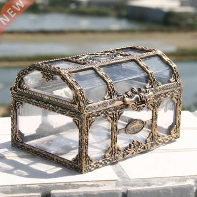 Plastic Transparent Pirate asure Box Crystal Gem Jewelry Box