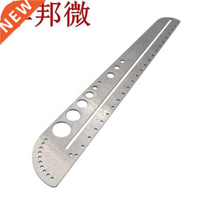 Multifunction Ruler Stainless Steel Compasses Protractor Hex