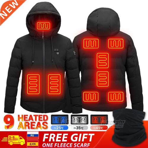 Winter Men's Jacket USB Electric Heated Jacket Warm