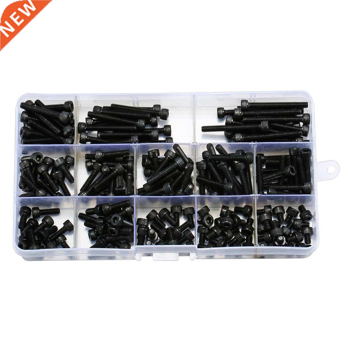 195Pcs M4 12.9 Grade Carbon Steel Hex Socket Cap Head Screw