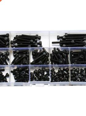 195Pcs M4 12.9 Grade Carbon Steel Hex Socket Cap Head Screw