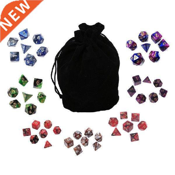 49 Pcs Resin Assorted Polyhedral Dices with Pouch for DND