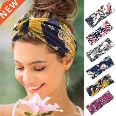 European And American Floral Cross Hairband Temperament Prin