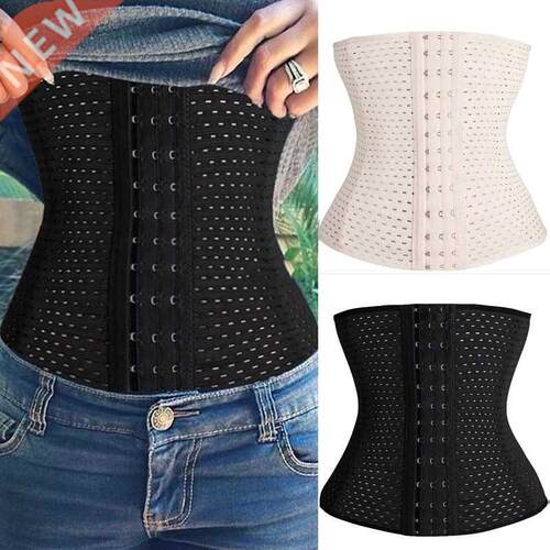 Women Latex Waist Trainer Body Shaper with Zipper Cincher Co
