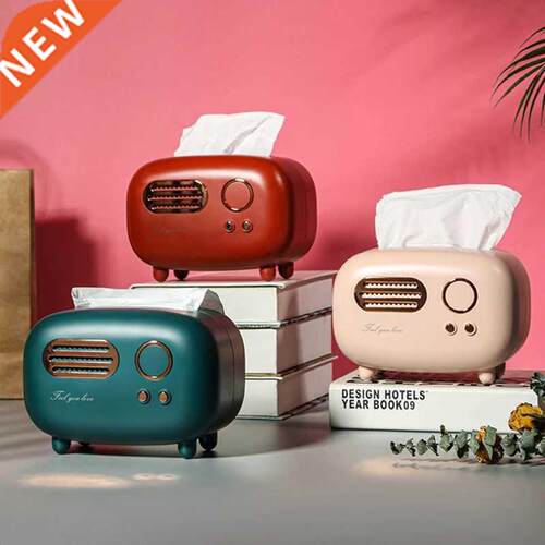 Retro Radio Model Tissue Box Desktop Paper Holder Vintage