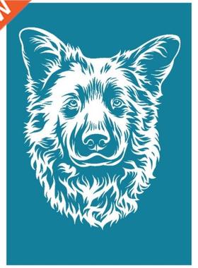 Englsh Sheep Dog Self Adhesve Slk Screen Prntng Stencl