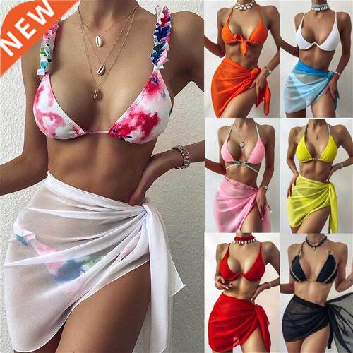 2022 New Women Chiffon Swimwear Pareo Scarf Bikini ver-Ups W
