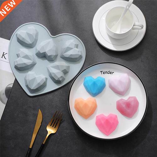 Diamond Heart Silicon Cake Mold Non-stick Solid Color