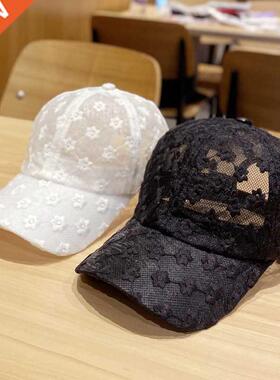 Women Lace Flower Baseball Cap Summer Breathable MeshHats Su