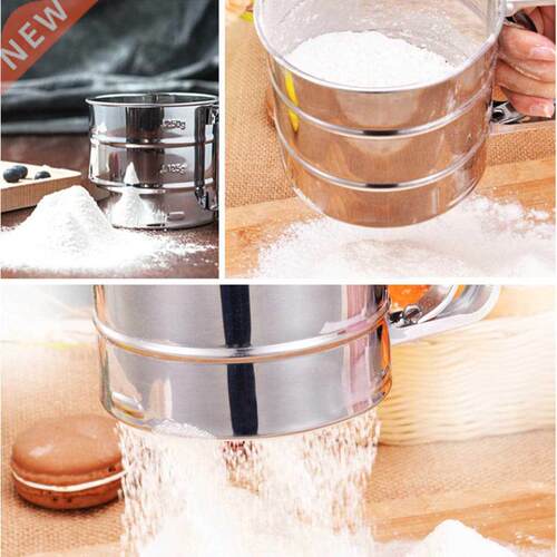2pc Stainless Steel Flour Sieve Cup Powder Sieve Mesh