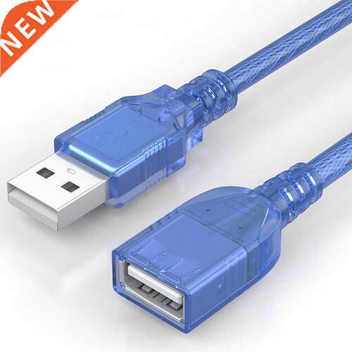 USB2.0 Male To Female Extension Cable Transparent Blue Compu