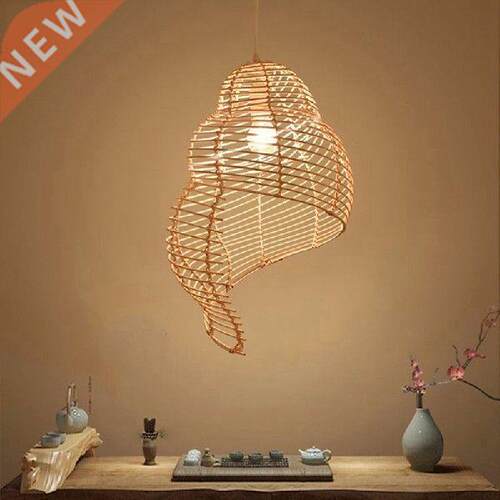 Pastoral Style Conch Rattan Lamp Vintage Pendant Lights