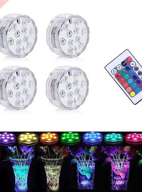 AIBOO 10 LED RGB Submersible Light Battery Operated Underwat