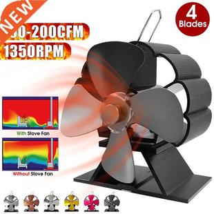 Mini Black ove Fan Effecient 4 Heat Blade Fireplace Fan P