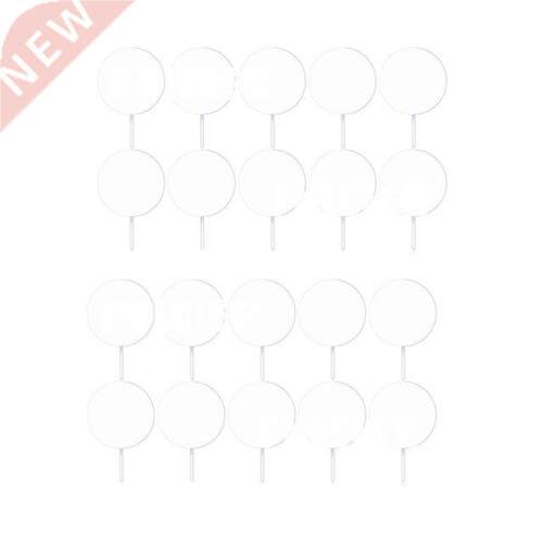 20Pcs Round Acrylic Cake Toppers Clear Blank Circle DIY Cake