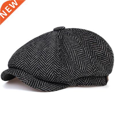 Fashion Wool Newsboy Caps Mens Herringbone Flat Caps Women M