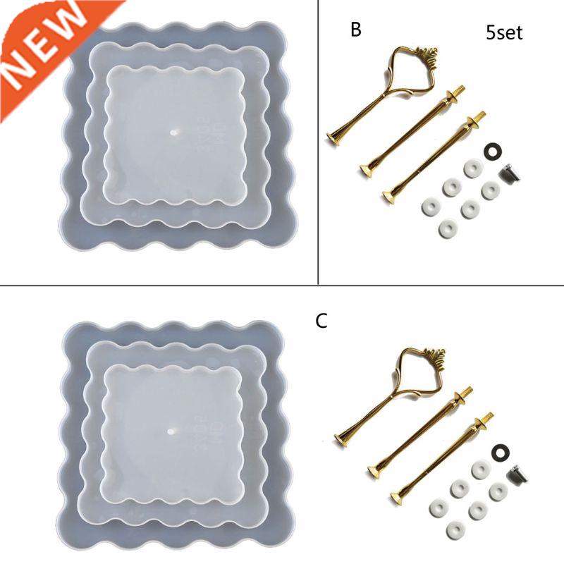 3 Tier Square Cake Fruit Food Plate Stand Resin Casting Mold