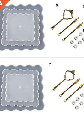 3 Tier Square Cake Fruit Food Plate Stand Resin Casting Mold