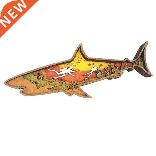 Wooden Shark Tabletop Statue Handmade Table Wooden Decor