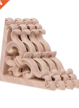 53CA 4pcs/set Wood Carved Corner Onlay Applique Unpainted Fr