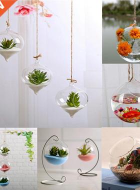 Creative Hanging Flower Pot Glass Vase Terrarium Wall Fish